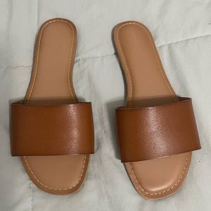 Old Navy Cognac Faux Leather Slides